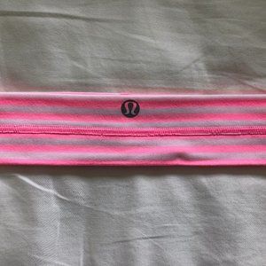 Lululemon Athletica Pink/White Striped Headband